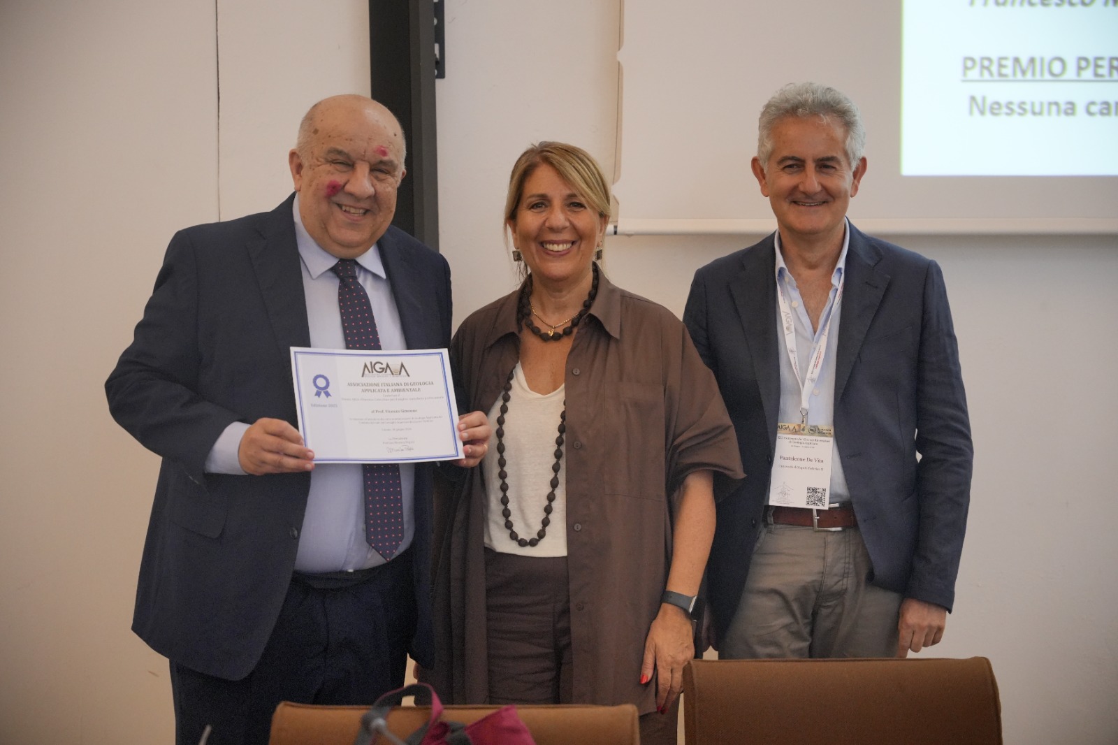 da SX Vincenzo Simeone; Monica Papini; Pantaleone De Vita.