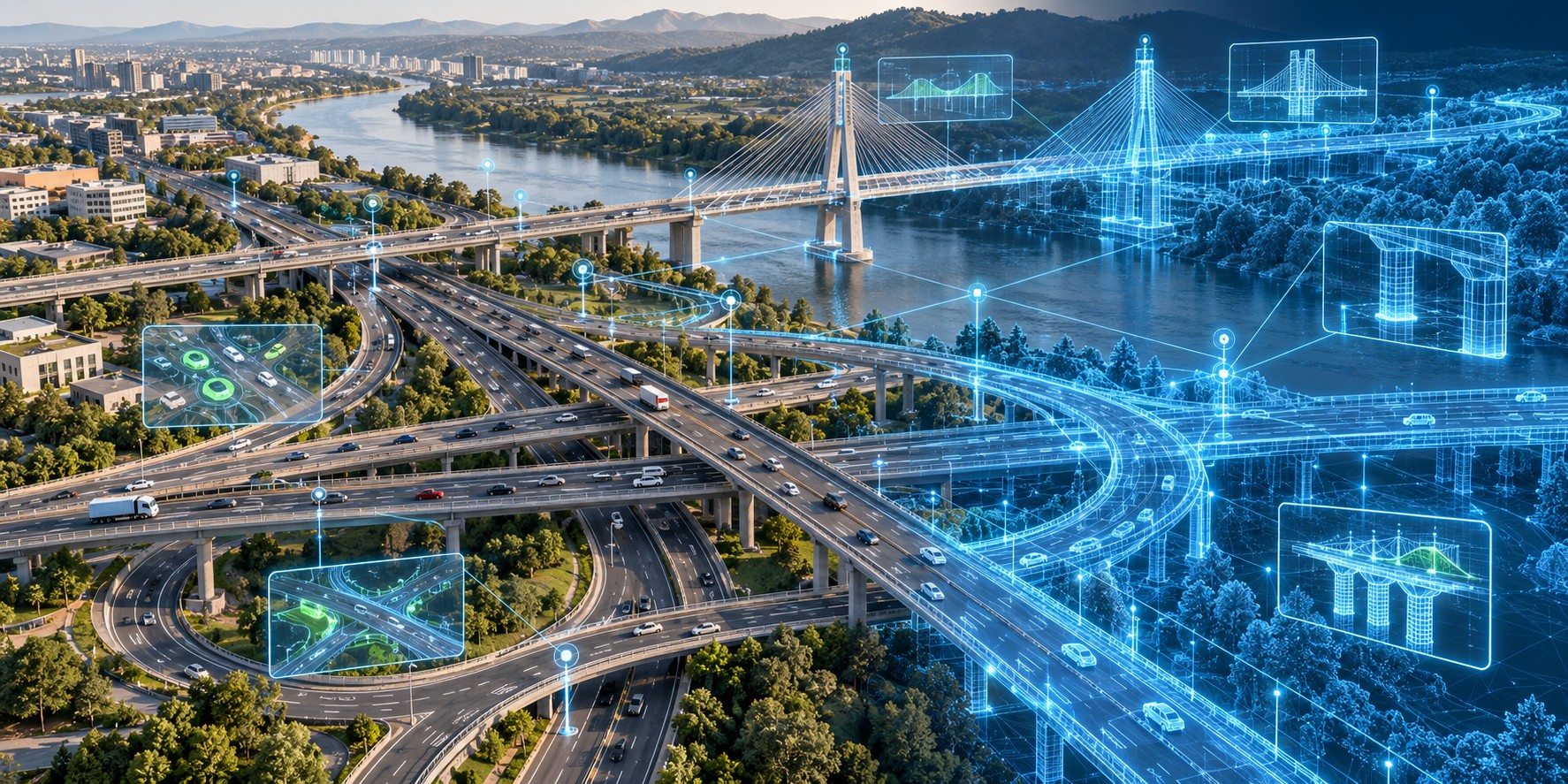 Road network and digital twin