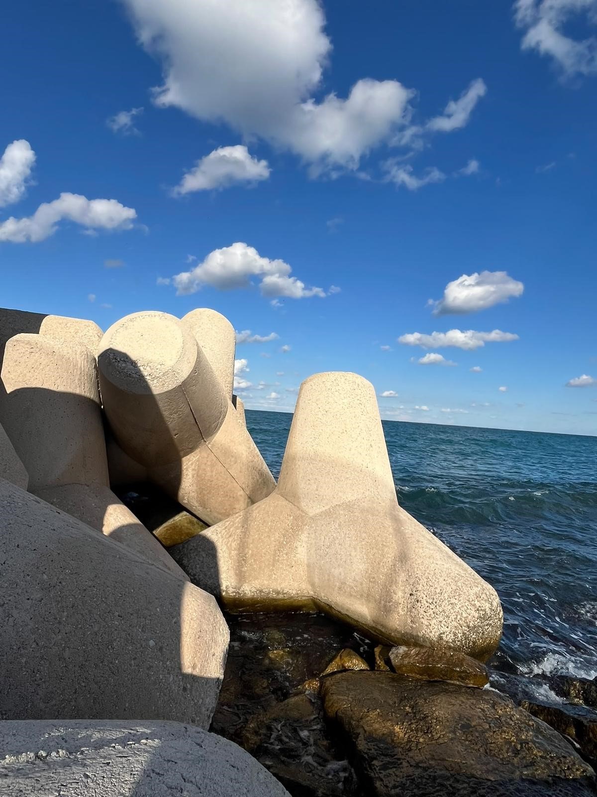 Barrier with Tetrapod units